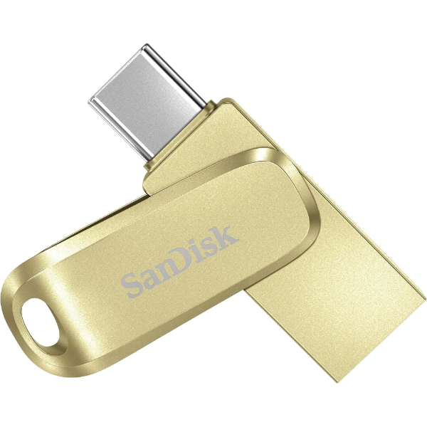 128GB Ultra Dual Drive Luxe USB3.2 Gen1 Type-C Flash Bellek Gold resmi