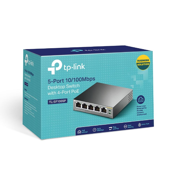 5 Port 10/100Mbps Switch 4 Port Poe resmi