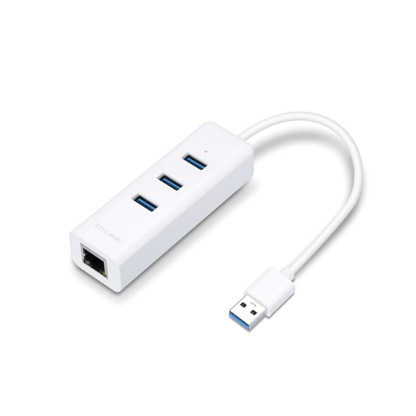 USB 3.0 3 Port Hub ve Ethernet Adaptör Çoklayıcı resmi
